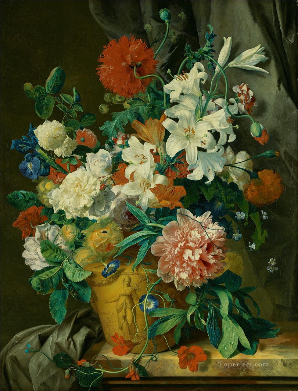 Stilleven met bloemen fowers in pot Jan van Huysum Oil Paintings